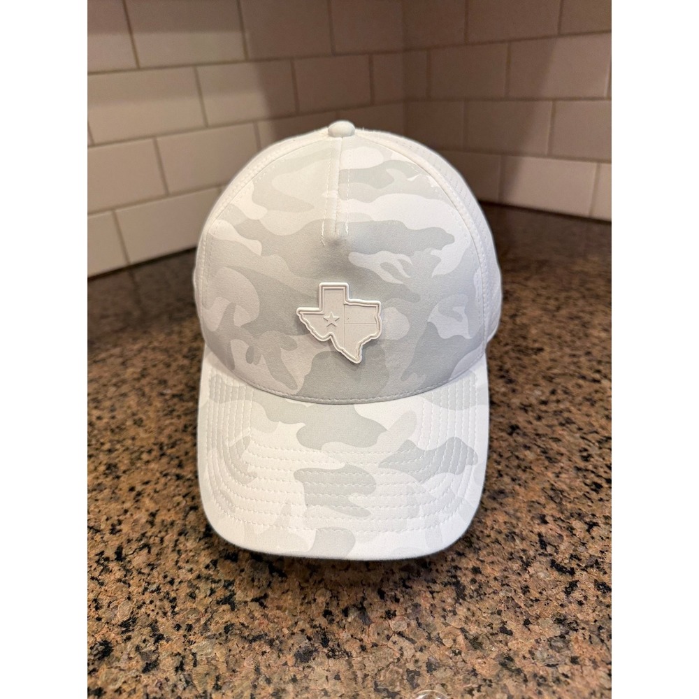 Texas American Needle Perforated Snapback Hat Men OS White Gray Camo Nylon Blend